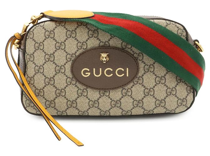 Borsa GUCCI Neo GG Supreme Marrone Rosso Beige Verde Giallo - vista 2