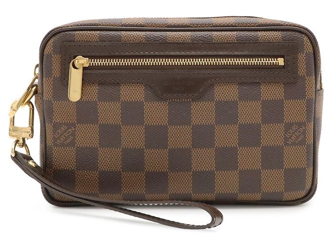 Louis Vuitton Damier Pochette Billet Macau Clutch Marrone Damier ebene - vista 2