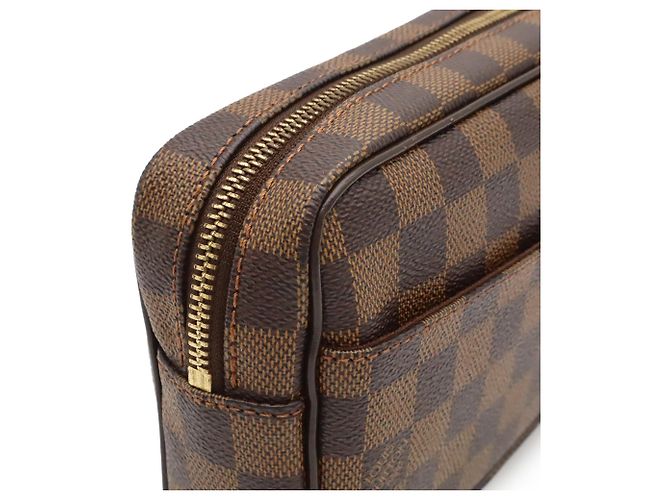 Louis Vuitton Damier Pochette Billet Macau Clutch Marrone Damier ebene - vista 8
