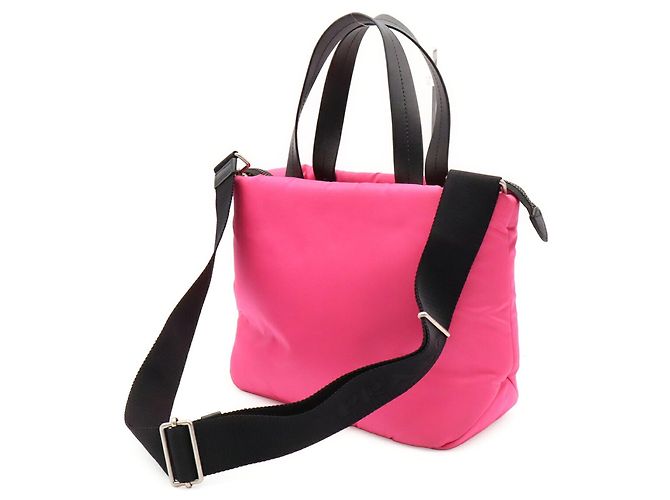 Borsa tote Prada Tessuto Soft Nero Rosa - vista 3