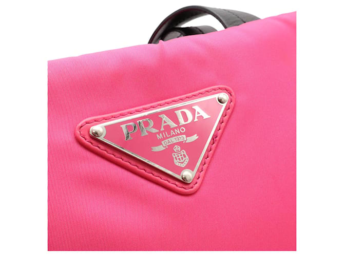 Borsa tote Prada Tessuto Soft Nero Rosa - vista 7