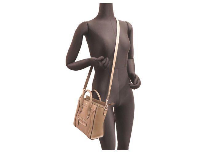 Céline Borsa a mano Celine Luggage Nano Shopper da donna Grigio - vista 8