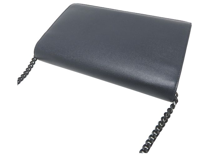 Borsa a tracolla porta carte con catena Saint Laurent Paris da donna Blu navy - vista 4