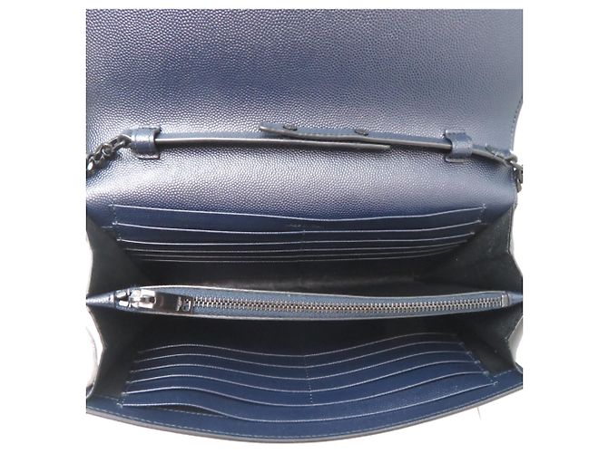 Borsa a tracolla porta carte con catena Saint Laurent Paris da donna Blu navy - vista 6