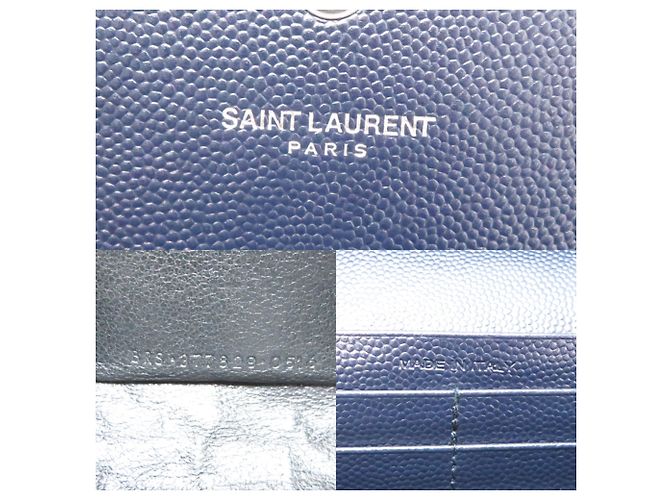 Borsa a tracolla porta carte con catena Saint Laurent Paris da donna Blu navy - vista 8