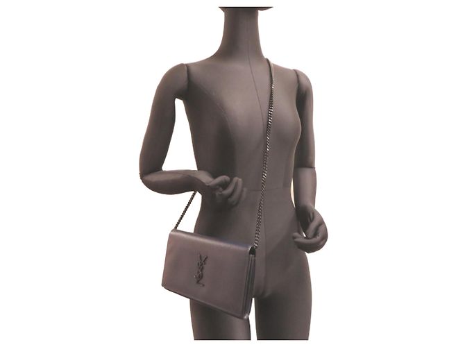 Borsa a tracolla porta carte con catena Saint Laurent Paris da donna Blu navy - vista 9