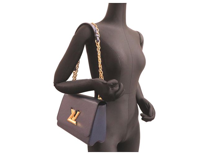 Borsa a tracolla Louis Vuitton Twist MM da donna Blu navy - vista 8