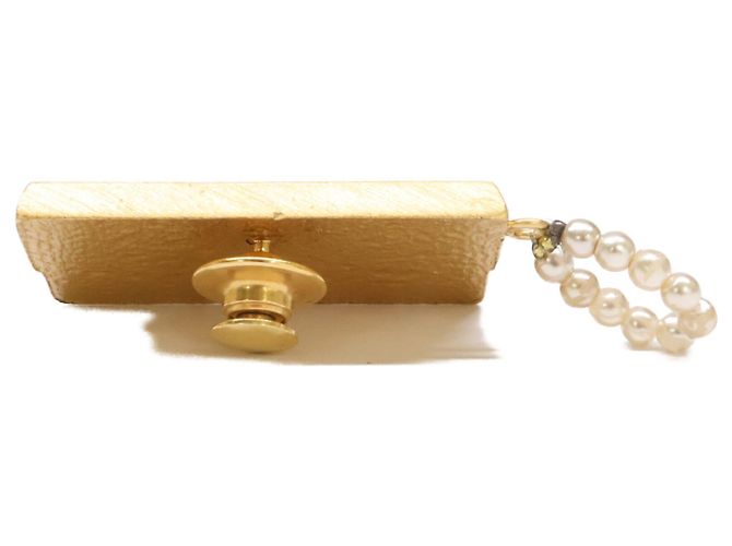 Borsa Chanel Coco Mark Chocolate Bar con motivo perla e spilla charm Nero D'oro - vista 5