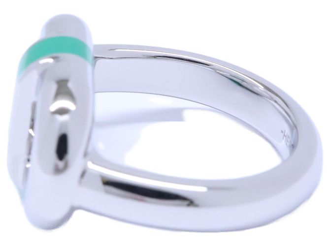Ring Hermès Anello Hermes SUR MER T54 Argento Verde - vista 2