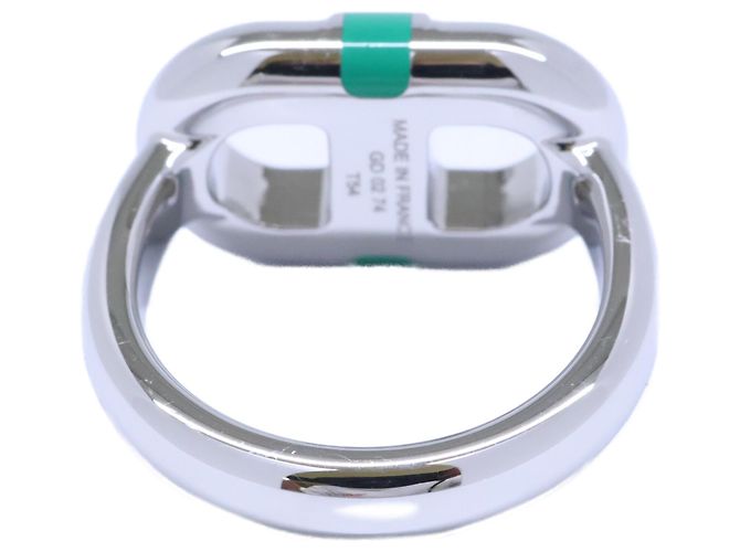 Ring Hermès Anello Hermes SUR MER T54 Argento Verde - vista 3