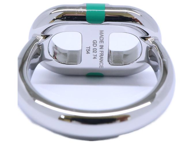 Ring Hermès Anello Hermes SUR MER T54 Argento Verde - vista 7