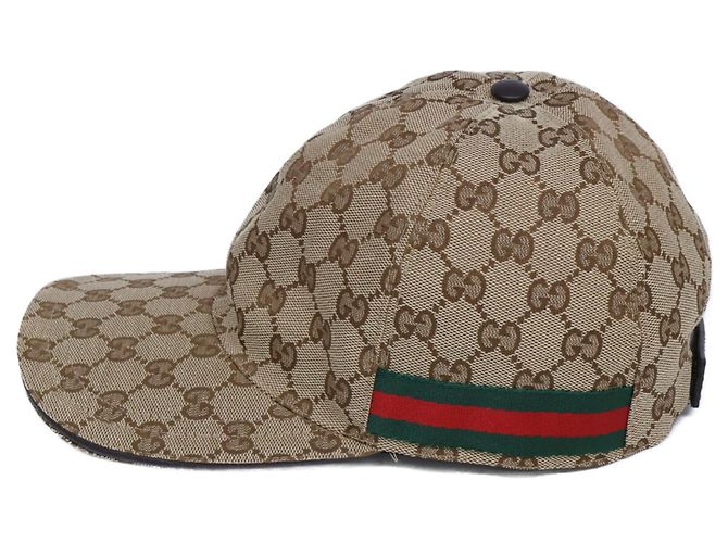 Cappello Gucci in tela GG beige - vista 3
