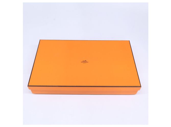 Hermès Sciarpa Stole HERMES H Passant in Cashmere con Frange Marrone - vista 7