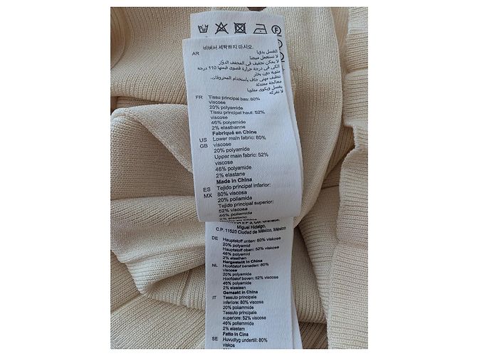 Sandro langes Strickkleid in Beige mit Perlenverzierung Creme - Ansicht 10