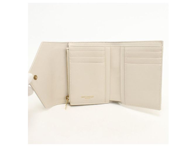 Saint Laurent Tri-fold Wallet in Ivory Roh - Ansicht 3