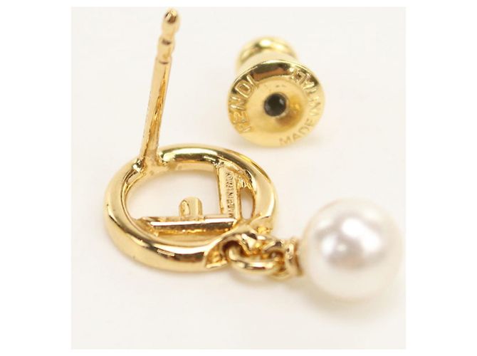 Orecchini Fendi Gold Stud Earrings 8AH432 F D'oro - vista 3