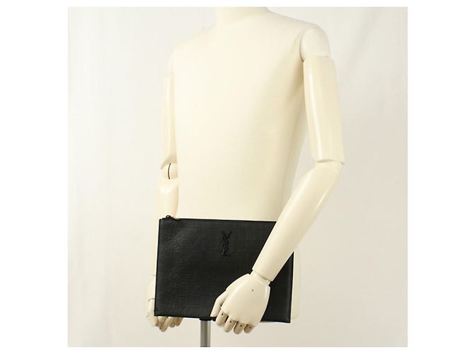 Clutch Saint Laurent Nera Nero - vista 8