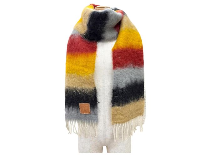 Stola multicolore in lana mohair Loewe - vista 2