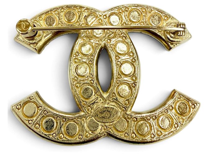 Chanel F24V Gold Coco Mark Brosche mit Kunstperlen Golden - Ansicht 3