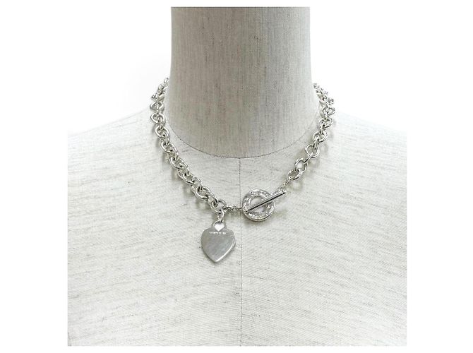 Collana girocollo Tiffany & Co. in argento 925 con ciondolo a cuore e chiusura T - vista 2