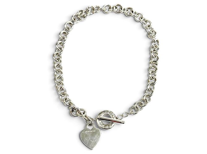 Collana girocollo Tiffany & Co. in argento 925 con ciondolo a cuore e chiusura T - vista 4