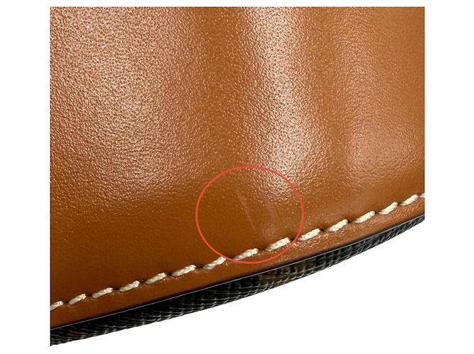Céline Borsa a secchiello media in pelle Celine Triomphe Marrone - vista 14