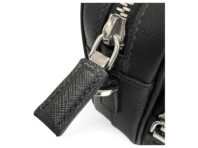 Borsa a tracolla Prada in pelle Saffiano con mini pochette Nero - vista 8