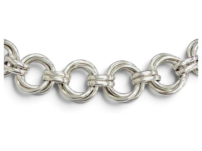 Tiffany & Co Collana Tiffany Vintage Triple Round Link Argento - vista 3