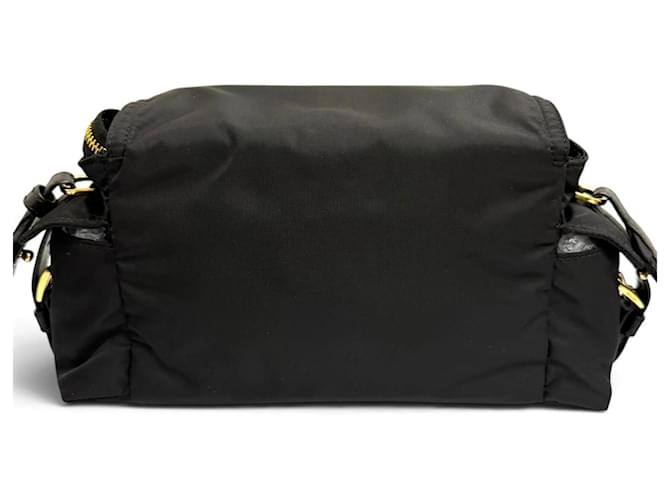 Prada 1BD394 Explorer Medium Shoulder Bag Nero D'oro - vista 4
