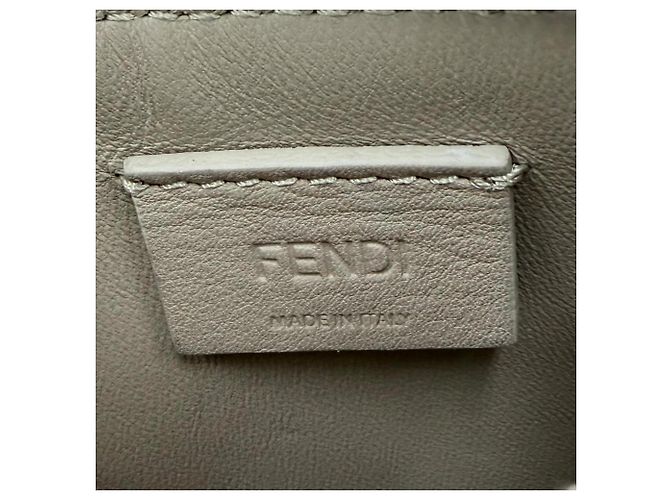 Fendi Münzbeutel aus grauem Leder Braun - Ansicht 10