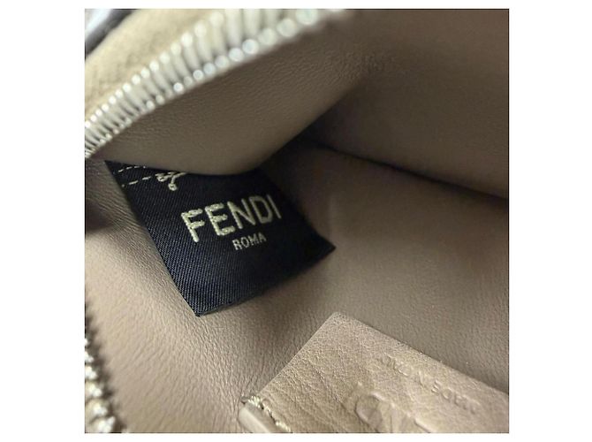 Fendi Münzbeutel aus grauem Leder Braun - Ansicht 12