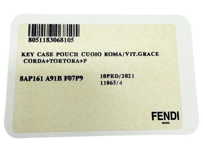 Fendi Münzbeutel aus grauem Leder Braun - Ansicht 14