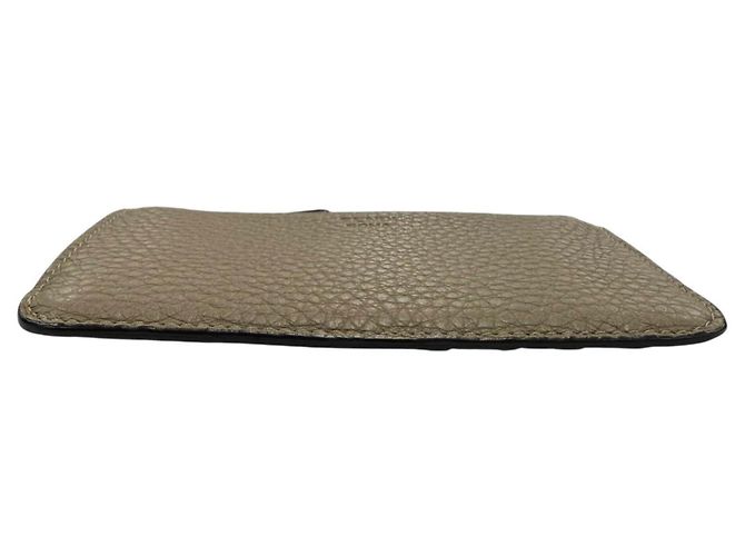Fendi Münzbeutel aus grauem Leder Braun - Ansicht 4