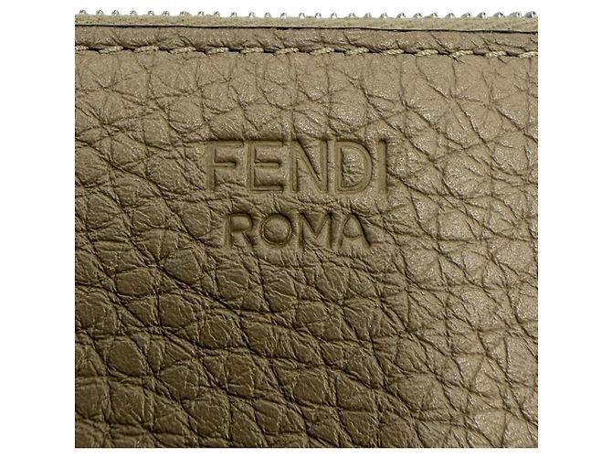 Fendi Münzbeutel aus grauem Leder Braun - Ansicht 9