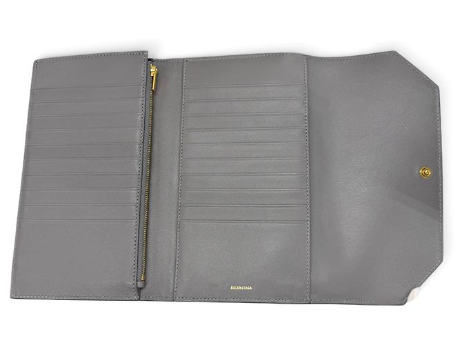 Balenciaga Envelope Leather Long Wallet Black - view 6