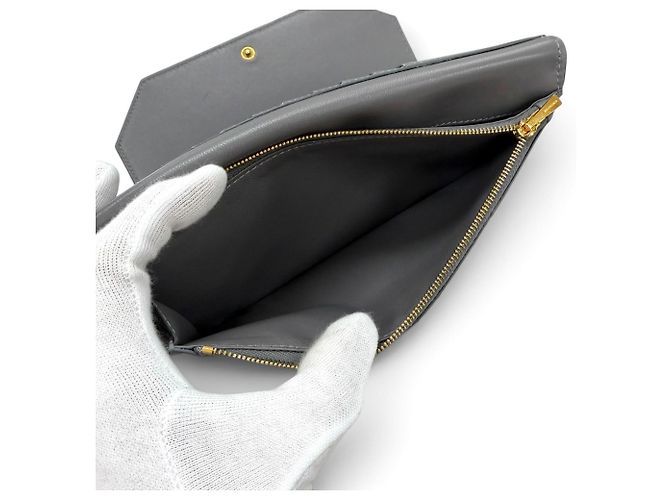 Balenciaga Envelope Leather Long Wallet Black - view 7