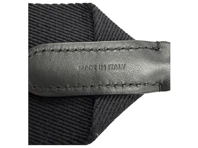 Céline Tracolla in tela e pelle jacquard logo Celine Nero Beige - vista 6
