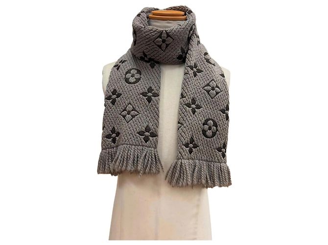 Stola Louis Vuitton Logomania Monogram in lana e seta - vista 2