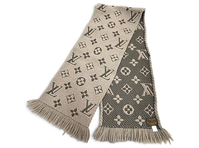 Stola Louis Vuitton Logomania Monogram in lana e seta - vista 3