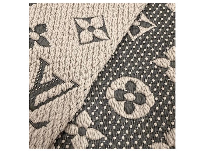 Stola Louis Vuitton Logomania Monogram in lana e seta - vista 5
