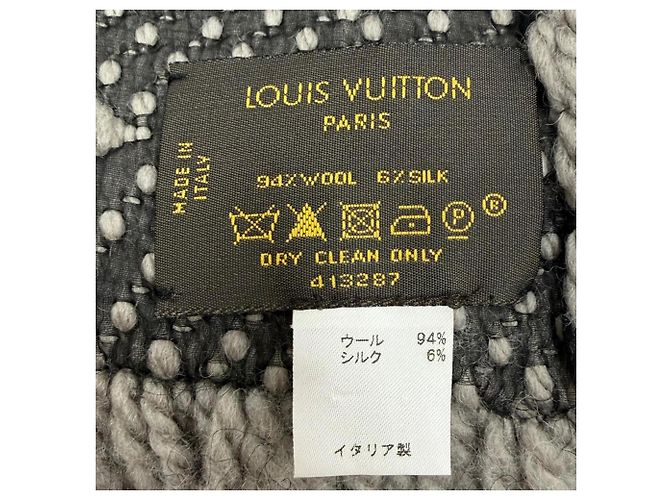 Stola Louis Vuitton Logomania Monogram in lana e seta - vista 7