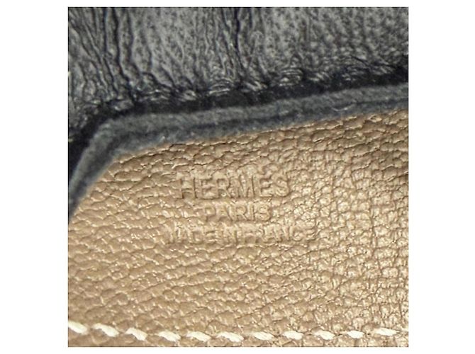 Hermès HERMES Ciondolo per borsa Robeo Coeur PM in pelle Nero Taupe - vista 6