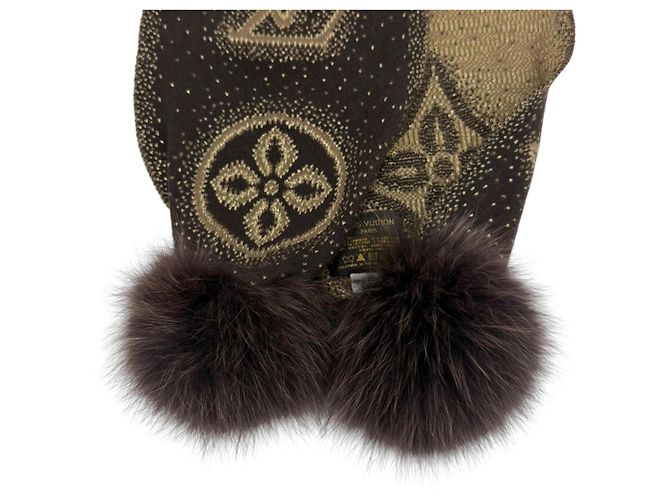 Louis Vuitton brauner Kaschmir-Stola mit Fuchsfell - Ansicht 6