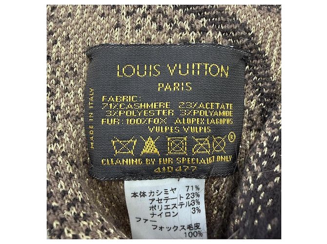 Louis Vuitton brauner Kaschmir-Stola mit Fuchsfell - Ansicht 7