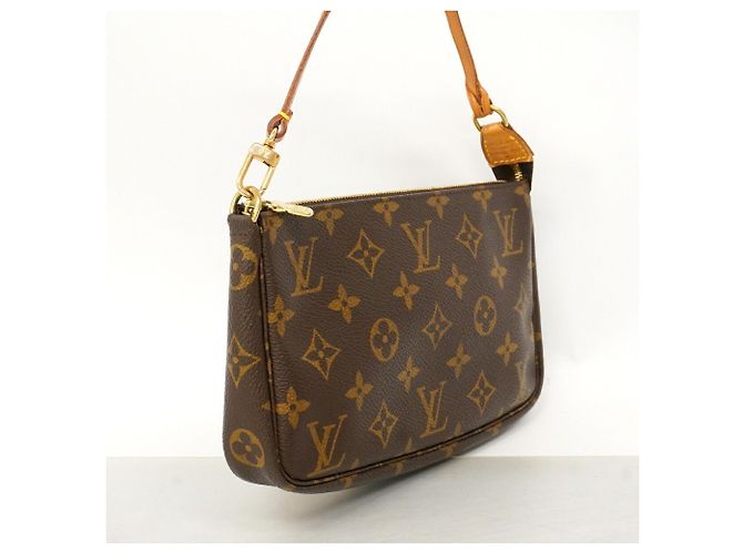 Borsa Louis Vuitton Monogram Pochette Accessoires Marrone - vista 2