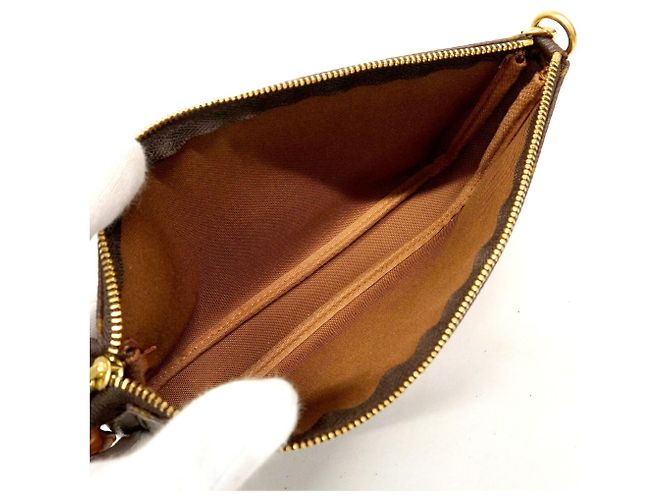 Borsa Louis Vuitton Monogram Pochette Accessoires Marrone - vista 4