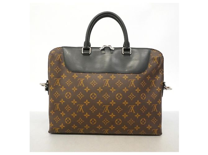 Borsa Briefcase Louis Vuitton Monogram Macassar Marrone Nero - vista 12