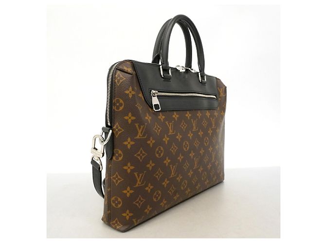 Borsa Briefcase Louis Vuitton Monogram Macassar Marrone Nero - vista 2