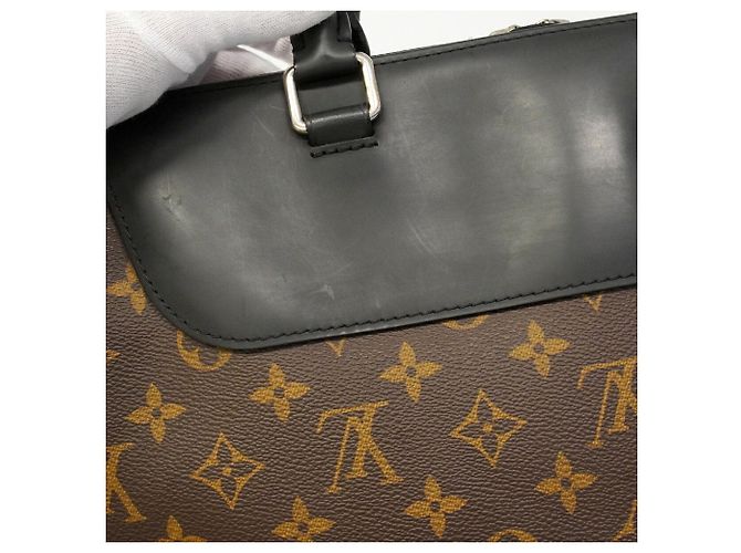 Borsa Briefcase Louis Vuitton Monogram Macassar Marrone Nero - vista 7