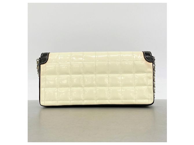 Borsa a tracolla con catena Chanel Chocolate Bar Nero Bianco - vista 16